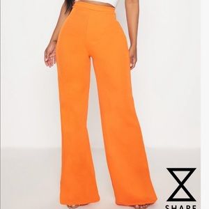 PLT orange wide trouser pants